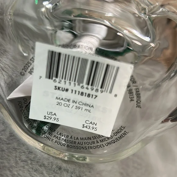 Starbucks Clear Bear Tumbler with Green Hat Lid - Picture 5 of 8